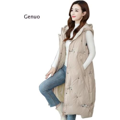 5Xl Plus Size Sleeveless Long Vests for Women Winter 2021 New Oversized Black Jacket Warm Down Coat Female Clothing for Women