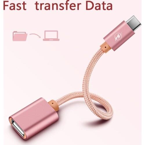 100pcs Type-C To USB 2.0 for OTG Adapter for Type C OTG Data Cable Connector Converter For Computer PC For smart phone