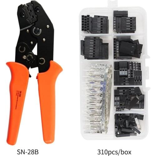 SN-28B+310Pcs dupont crimping tool pliers terminal ferrule crimper wire hand tool set terminals clamp kit tool