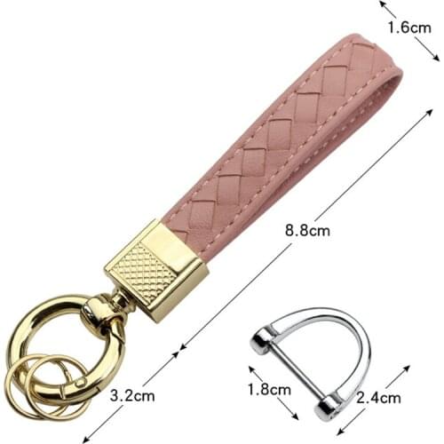 PU Leather Car Keychain Metal Car Key Holder Hand Woven Key Ring Car Accessories Interior For bmw f40 F10 5 Series E87 F30 F36