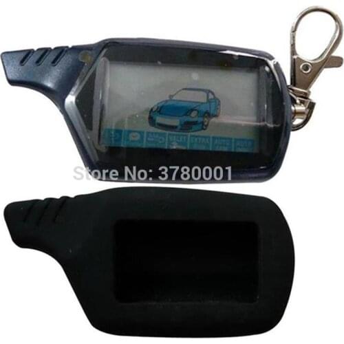 B9 2-way LCD Remote Control Key Chain + Silicone Case for Russian Two Way Car Alarm System Starline B9 / KGB FX-7 FX7 FX 7