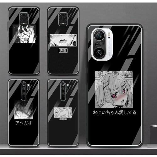 Anime Cartoon Girl Glass Case For Xiaomi Redmi Note 9S 9 10 Pro 8 8T 7 9A 9C 8A 9T K40 K20 Luxury Tempered Back Phone Cover Capa