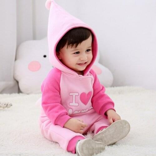 Baby Baby Romper Suit a Hooded Fleece Cotton Out Climb Clothes Baby Clothes Bodysuits & One-Pieces Rompers Baby Clothes