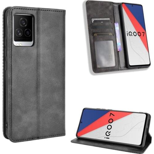 For Vivo iQOO 7 Case Luxury Flip PU Leather Wallet Magnetic Adsorption ShockProof Case For BBK vivo iQOO 7 iQOO7 Phone Bags