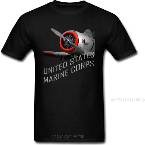 Airplane Aircraft T Shirt United States T-shirt Men Marine Corps Tshirt Fashion Clothing Black Top Father Gift Tee Shirts 3D