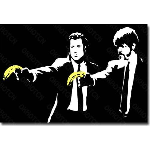 Pulp Fiction Bananas Funny Movie Canvas Poster Black And White Art Decorative Painting And Picture Living Room Home Decoration