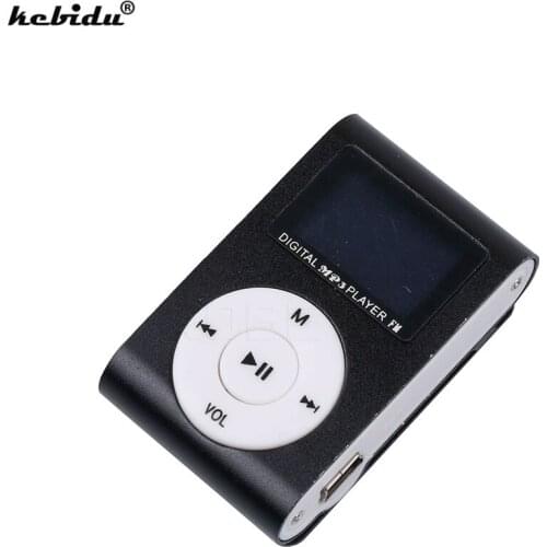 Kebidu Hot sale Mini USB MP3 Player Clip Digital LCD Screen display Support 32GB Micro SD TF Card FM radio
