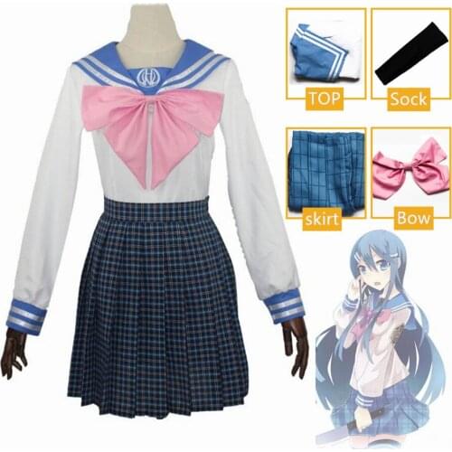 Anime Danganronpa Maizono Sayaka Cosplay Costume School Uniform Women Dress Skirt Sailor Set