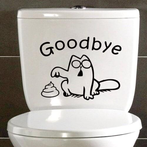 Creative DIY Wall Decals Cute good bye Restrooms Bathroom Wall stickers Home Decor Toilet Decal DIY Art Murals JG2459