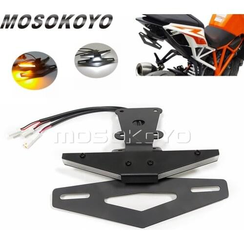 For 2020 1290 Super R Motorcycle License Plate Holder Bracket Amber LED Turn Signals Lights Rear Tail Tidy Fender Eliminator Kit
