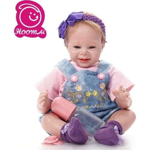 22 Inches 55CM Cloth Body Reborn Baby Doll Bonecas Baby Reborn Realistic Magnetic Pacifier Bebe Doll Reborn For Girl Gifts Toys
