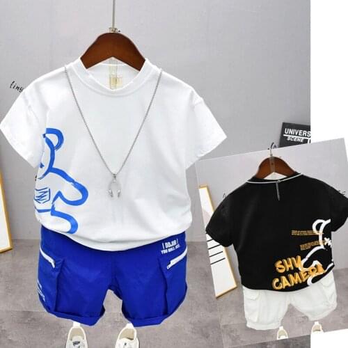 Summer Childrens Clothes Sets Boys T-Shirt and Shorts Pants 2 Pieces Clothing Sets Childrens Clothing Baby Boys Tracksuit 2-7Y