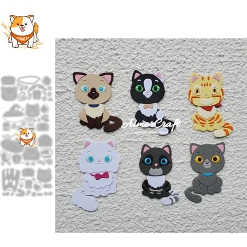 Cat Animal Halloween Metal Cutting Dies Mold Scrapbooking Stencil DIY Embossing Craft Die Cuts Card Making New Dies For 2021