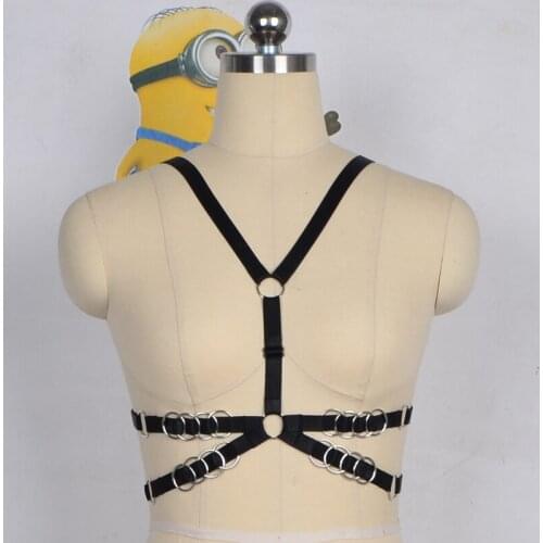 Fashion Handmade Harness Punk Gothic Body Bondage Cage Bra Shoulder Wraped Waist Straps Suclpting Belt Body Harness Cage Bra