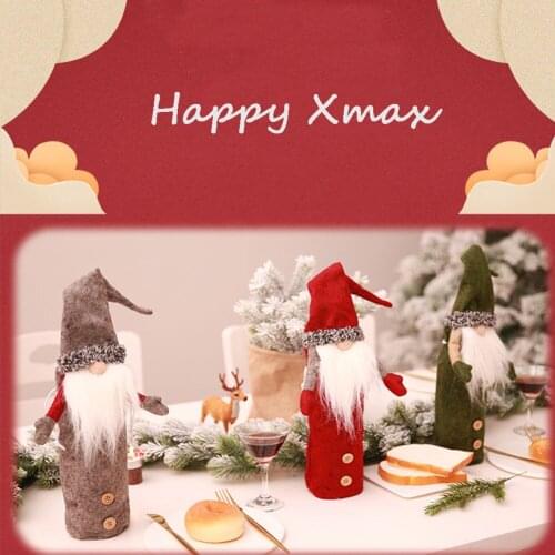 New Fashion Wine Bottle Cover Bag Christmas Decor Gift Xmas Bar Holiday Santa Set