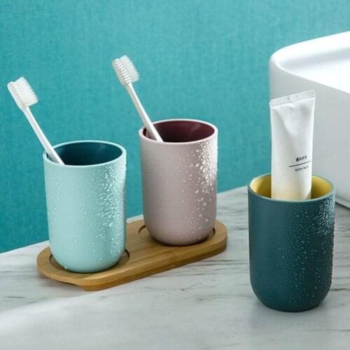 Bathroom Tumblers Plastic Mouthwash Cup Coffee Tea Water Mug Home Travel Solid Color Toothbrush Holder Cup Drinkware Tools