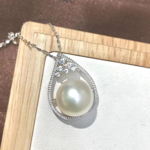 New Trendy 925 Sterling Silver Pendant Base Settings Mountings Findings Parts for Pearl Beads Crystal Jade Agate 5pcs/lot