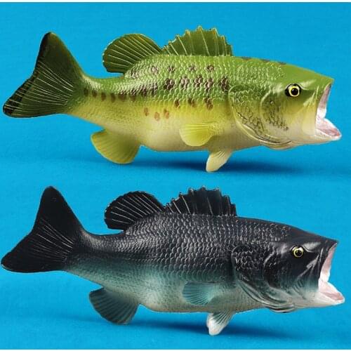 Lifelike Sealife Bass Fish Simulation Ocean Marine Animal Weever Sea Perch Action Figure Model PVC Collection Toy for Kids