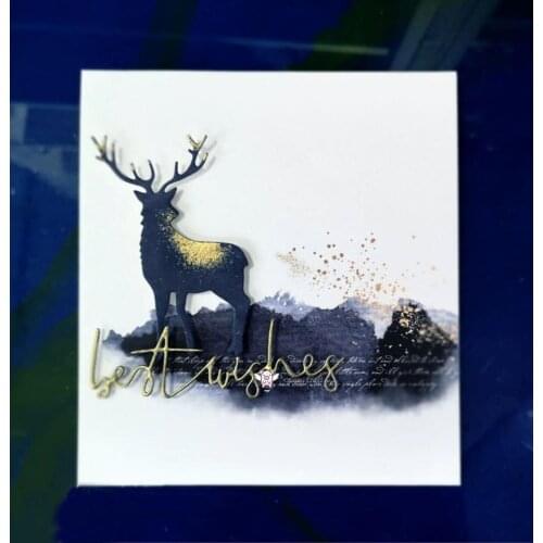 Mmao Crafts Metal Steel Cutting Dies New Deer bestwishes letters Stencil For DIY Scrapbooking Paper/photo Cards Embossing Dies