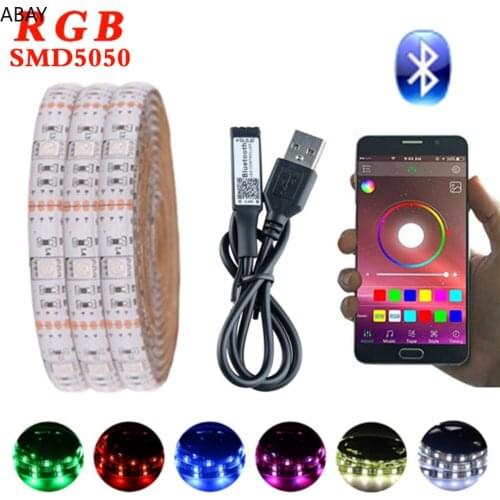 Christmas luces led decoracion LED Light RGB 5V USB Led Strip Bluetooth Music Controller Tape Lighting Lights 5050 TV Background