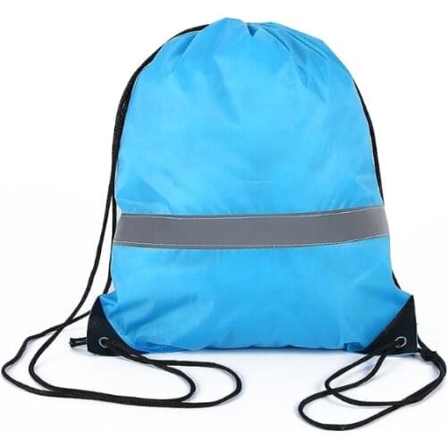 Y166 Drawstring Backpack - Drawstring Bag Reflective Cinch Sacks String Backpack