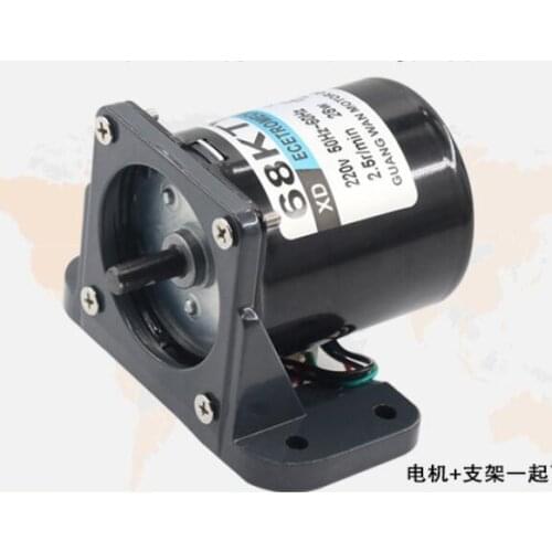 220V AC permanent magnet synchronous motor, 68KTYZ low speed motor, 28W positive reverse micro AC motor 50RPM take bracket