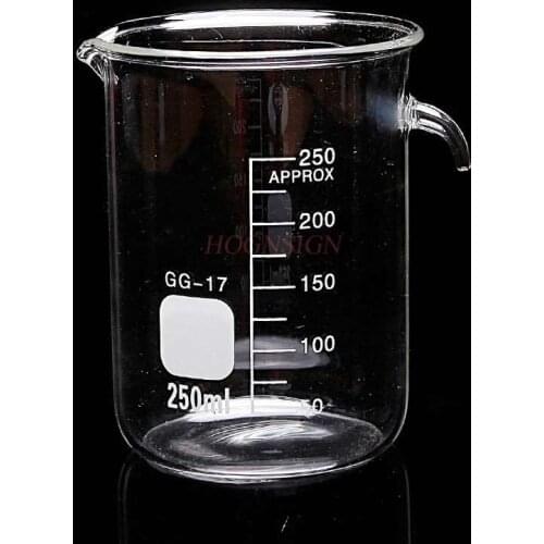 Overflow Cup Glass Overflow Cup Beaker with Mouth Chemical Experiment Equipment Vessel Glass Instrument 250ml