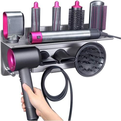 Dyson Supersonic Hair Dryer Storage Box Storage Rack 2 In 1 Wall Mount Bracket Suitable for Two Nozzles of Curling Diffuser