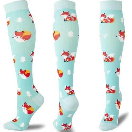 Funny Woman Men Sport Compression Stockings Comfortable Relief Soft Leg Support Stretch Breathable Long Stockings Over Knee High