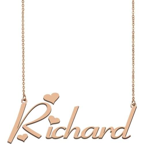 Richard Name Necklace Personalized Custom Name Chokers for Women Girls Best Friends Birthday Wedding Christmas Mother Days Gift