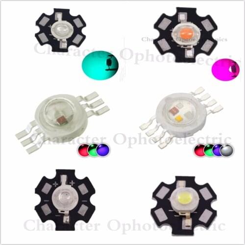 10pcs 1W 3W 5W Warm / White Royal Blue Orange UV Violet RGB High Power LED Chip Light with PCB or not pcb /lot