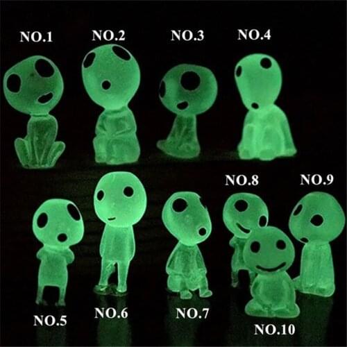 10Pcs Luminous Garden Ghost Miniature Figurines Mini Luminous Tree Elves Cute Creative Cartoon Resin Decoration Birthday Gifts