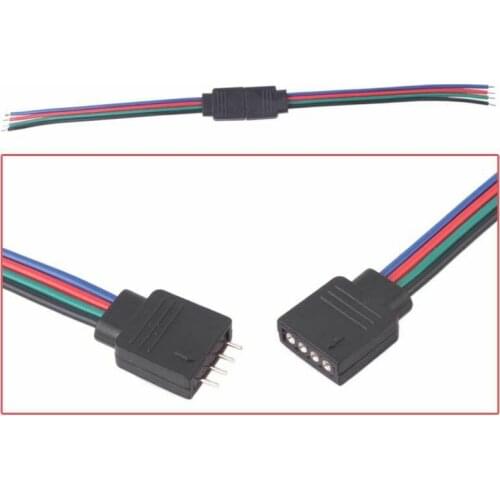 10 pcs Connecting Wire Splice SM Terminal Line Male Female Plug Connector 4P for SMD 5050/3528 RGB colour LED strips