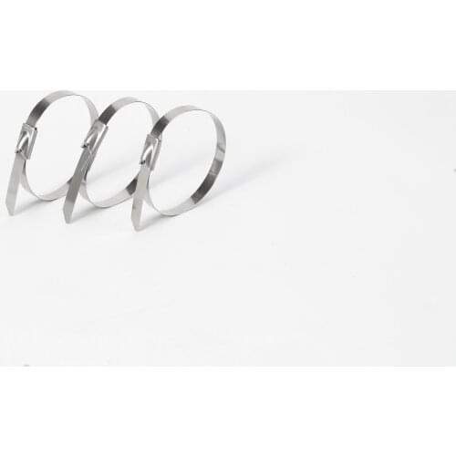 100PCS STAINLESS STEEL METAL CABLE TIES TIE ZIP WRAP EXHAUST HEAT STRAPS INDUCTION PIPE