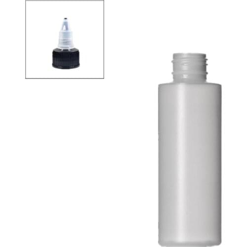 120ml 4oz empty plastic ink Squeeze bottle , natural-colored HDPE cylinder round with Twist Top Caps, pointed mouth top cap X5