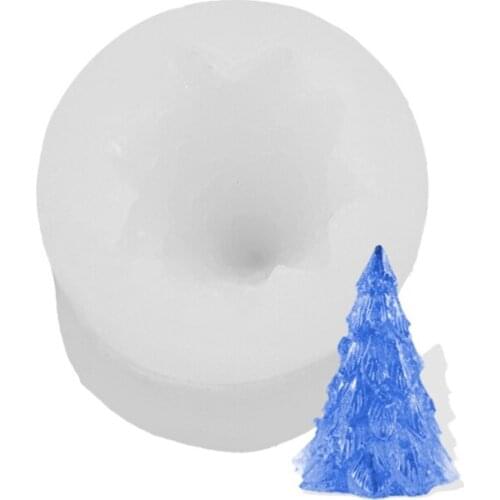 3D Christmas Tree Candle Mold Silicone Clay Soap Mould DIY Chocolate Fondant Cake Decoration Baking Tool