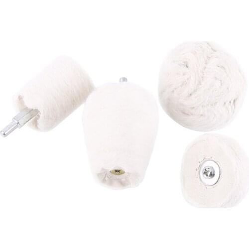 4pcs/Set Cotton Polishing Buffing Pad Mop Wheel Various Shape for Automobile Motorcycle