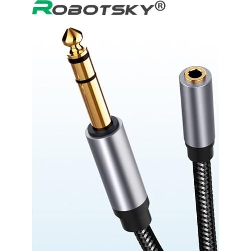 6.5mm To 3.5mm Audio Adapter Male to Female Headset Connector Microphone Extension Cable For Computer Amplifier Speakers