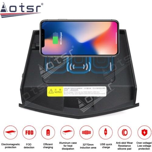 Car Charger QI Fast Charging Smartphone Wireless for Cadillac ATS-L/XTS 2014-2019