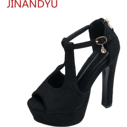 Sexy Black Heels Women Summer Platform Sandals Women Shoes High Heel Platform Shoes Woman Pumps Fashion Chunky High Heels 12cm