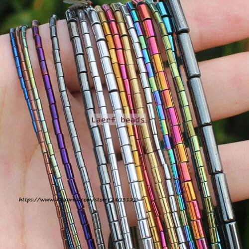 Natural HematiteTube Shape Spacer beads 1x3/2x4/3x5/3x9/4x13mm LooseBeads ,For DIY Jewelry Making