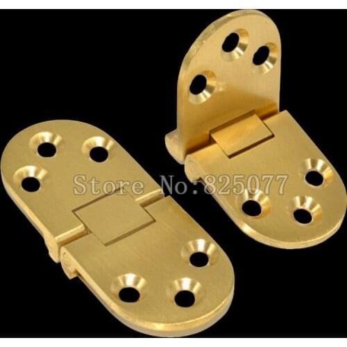 DHL 50PCS Thickened Copper Solid 180Degree Flip Hinge Round Table Dining Table Hinge Wholesale Furniture Hardware KF1031