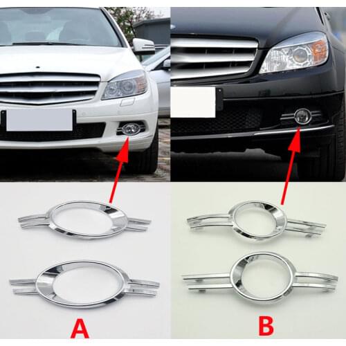 For Mercedes Benz C-Class W204 C200 C230 C260 C280 2007 2008 2009 2010 2011 Front Bumper Fog Light Lamp Frame Cover Cap