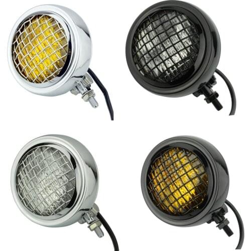 Motorcycle Headlight Round 4.6" Grill Mask Base Mounting For Custom Chopper Lamp