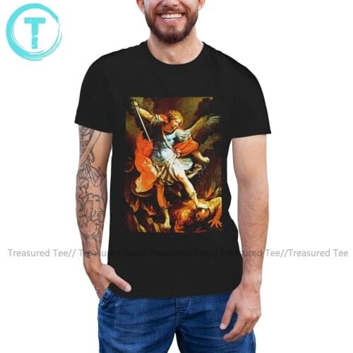 Angel T Shirt St Michael The Archangel T-Shirt Graphic Cute Tee Shirt Short Sleeve Plus Size Tshirt