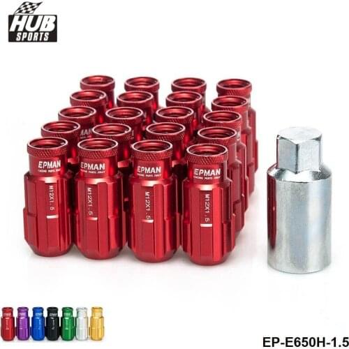 Racing Aluminum Lock Lug Nuts 20pcs 12x1.5 W/Key For Honda Civic Toyota Ford Aftermarker Wheel Nuts HU-E650H-1.5