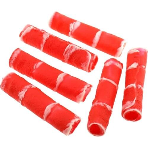 Gresorth 6 PCS Fake Beef Roll Food Toy Artificial Meat Model Kitchen Table Decoration Dishes Show