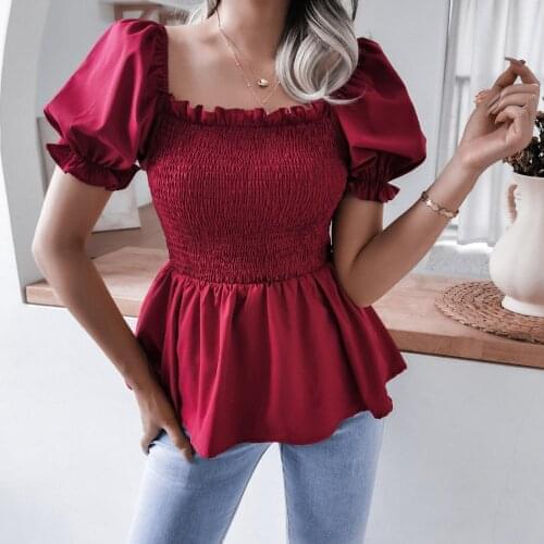ISHOWTIENDA Blouses With Flounce