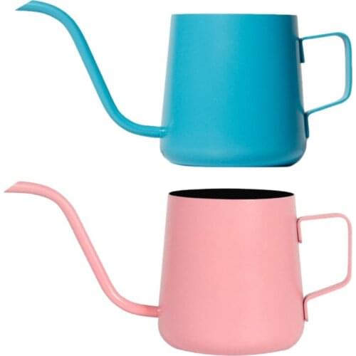 Stainless Steel Coffee Drip Kettle Barista Hanging Ear Teapot Long Gooseneck Led Spout Tea Coffee Pot