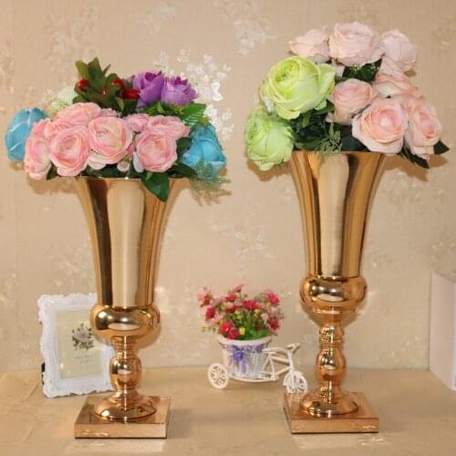 Metal wedding flower vase gold flower stand wedding decoration table centerpiece